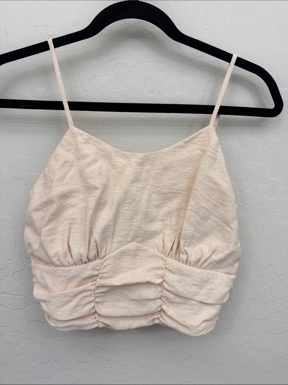 Paper Crane Cream Ruched Crop Cami